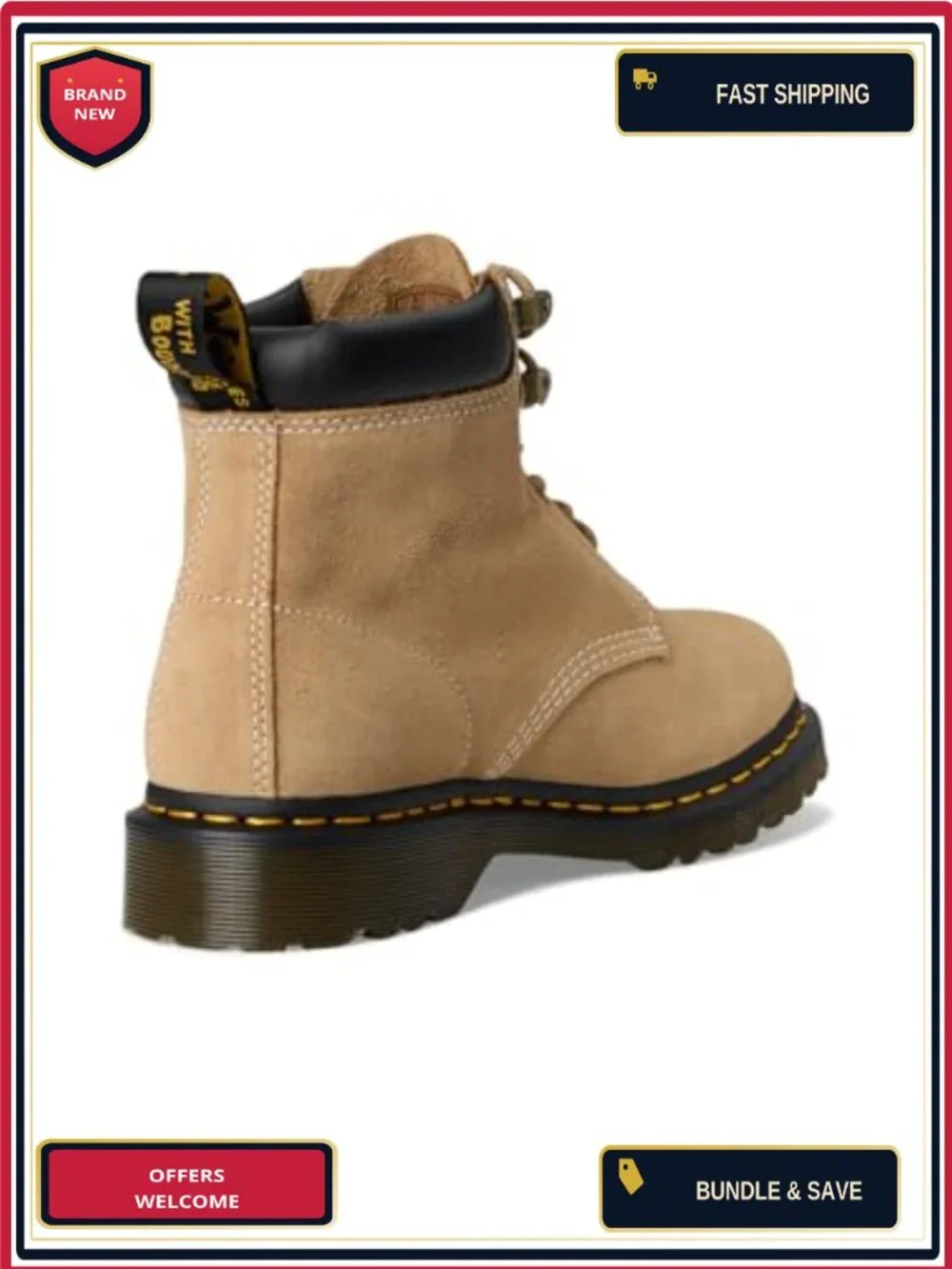 Dr. Martens Unisex 939 Suede Ankle Boots Lace-Up Padded Collar